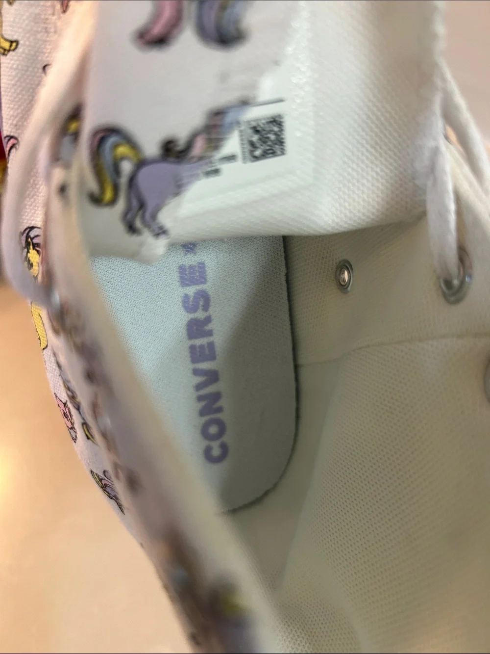 Converse Kids Unicorn Print High Top Sneakers in White and Pastel